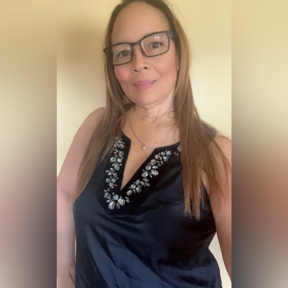 Vineyard Vines Navy Silk Blouse.